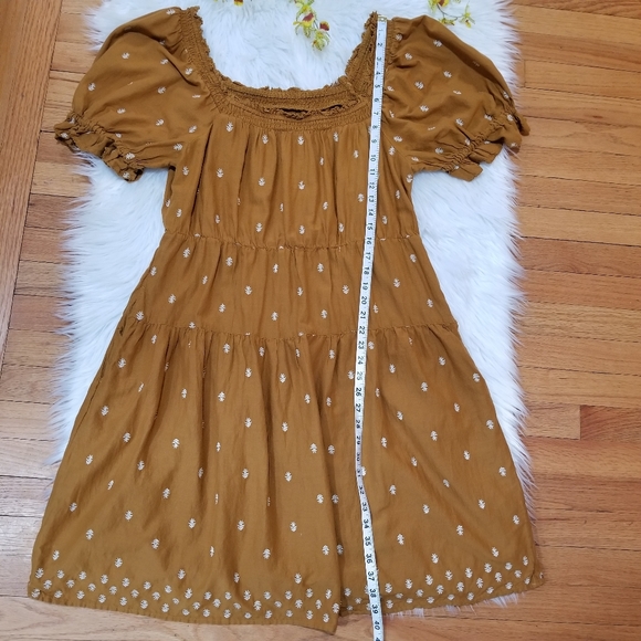 OLD NAVY Boho Off Shoulder Dress Color Ocher SIZE L TALL. - Picture 14 of 17